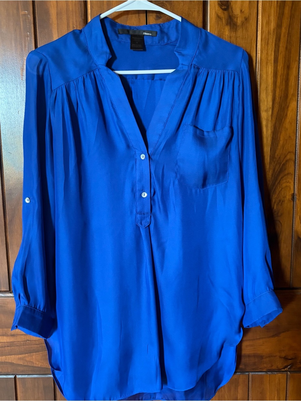 Ellison Women's Royal Blue V-Neck Button-Front Tunic Size Small